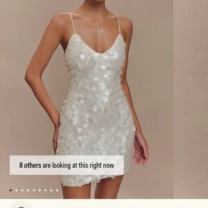 Meshki White Sequin Mini Dress